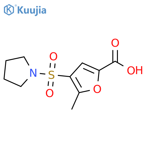 5-methyl-4-(pyrrolidine-1-sulfonyl)furan-2-carboxylic acid structure