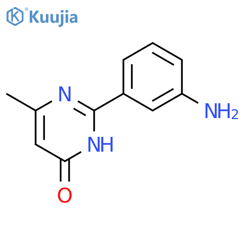 2-(3-aminophenyl)-6-methyl-3,4-dihydropyrimidin-4-one structure