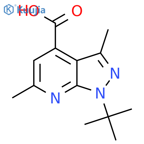 1-tert-Butyl-3,6-dimethyl-1H-pyrazolo3,4-bpyridine-4-carboxylic Acid structure