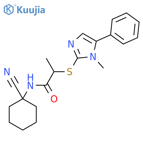 N-(1-Cyanocyclohexyl)-2-(1-methyl-5-phenylimidazol-2-yl)sulfanylpropanamide structure