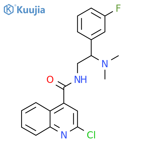 2-chloro-N-[2-(dimethylamino)-2-(3-fluorophenyl)ethyl]quinoline-4-carboxamide structure