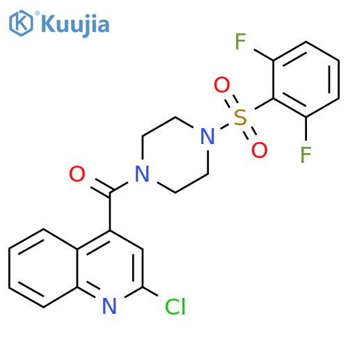 2-Chloro-4-[4-(2,6-difluorobenzenesulfonyl)piperazine-1-carbonyl]quinoline structure
