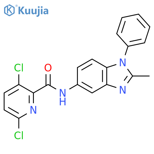 3,6-dichloro-N-(2-methyl-1-phenyl-1H-1,3-benzodiazol-5-yl)pyridine-2-carboxamide structure