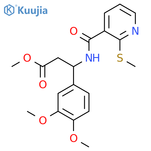 Methyl 3-(3,4-dimethoxyphenyl)-3-{[2-(methylsulfanyl)pyridin-3-yl]formamido}propanoate structure