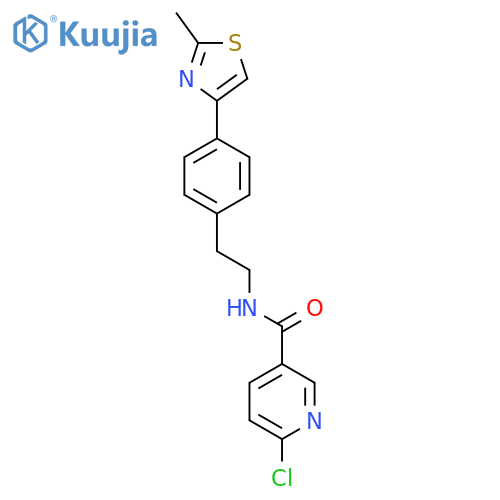 6-chloro-N-{2-[4-(2-methyl-1,3-thiazol-4-yl)phenyl]ethyl}pyridine-3-carboxamide structure