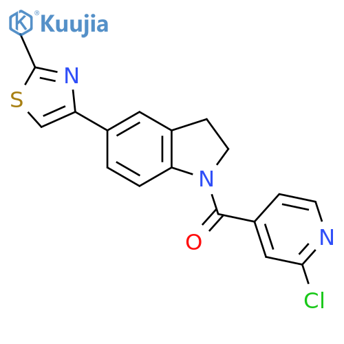 1-(2-chloropyridine-4-carbonyl)-5-(2-methyl-1,3-thiazol-4-yl)-2,3-dihydro-1H-indole structure