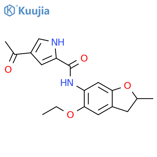 1H-Pyrrole-2-carboxamide, 4-acetyl-N-(5-ethoxy-2,3-dihydro-2-methyl-6-benzofuranyl)- structure