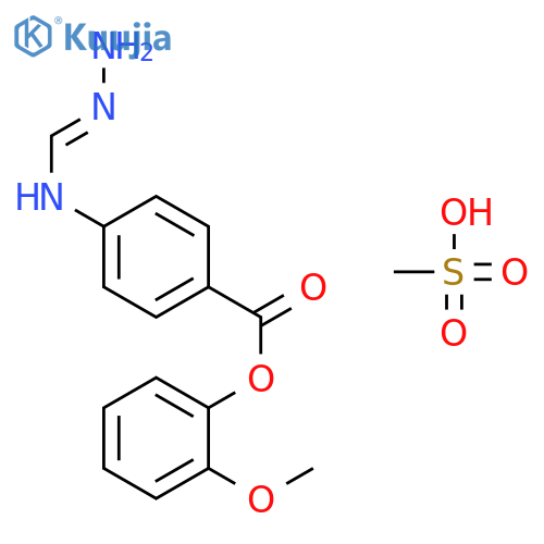 Benzoic acid, 4-[(aminoiminomethyl)amino]-, 2-methoxyphenyl ester, monomethanesulfonate structure