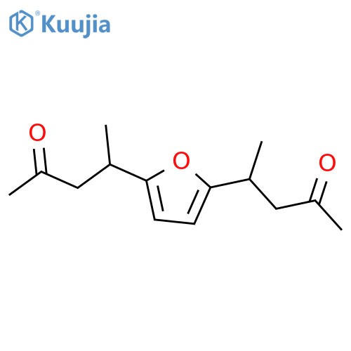 4-[5-(4-oxopentan-2-yl)furan-2-yl]pentan-2-one structure