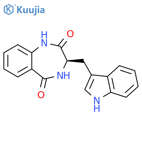 1H-1,4-Benzodiazepine-2,5-dione, 3,4-dihydro-3-(1H-indol-3-ylmethyl)-, (3R)- structure