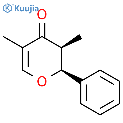 4H-Pyran-4-one, 2,3-dihydro-3,5-dimethyl-2-phenyl-, (2S-cis)- structure