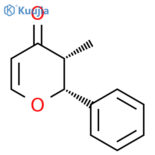 4H-Pyran-4-one, 2,3-dihydro-3-methyl-2-phenyl-, (2R-cis)- structure