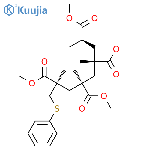 2,4,6,8-Nonanetetracarboxylic acid, 2,4,6-trimethyl-1-(phenylthio)-, tetramethyl ester, (2R*,4R*,6S*,8R*)- structure