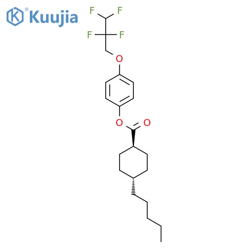 Cyclohexanecarboxylic acid, 4-pentyl-, 4-(2,2,3,3-tetrafluoropropoxy)phenyl ester, trans- structure
