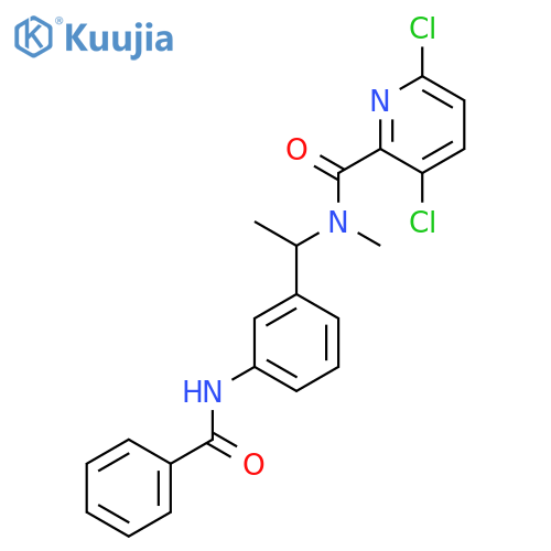 N-[1-(3-benzamidophenyl)ethyl]-3,6-dichloro-N-methylpyridine-2-carboxamide structure
