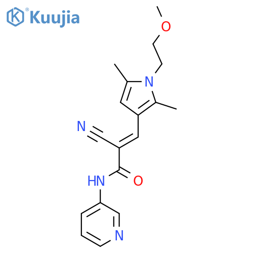 2-cyano-3-[1-(2-methoxyethyl)-2,5-dimethyl-1H-pyrrol-3-yl]-N-(pyridin-3-yl)prop-2-enamide structure