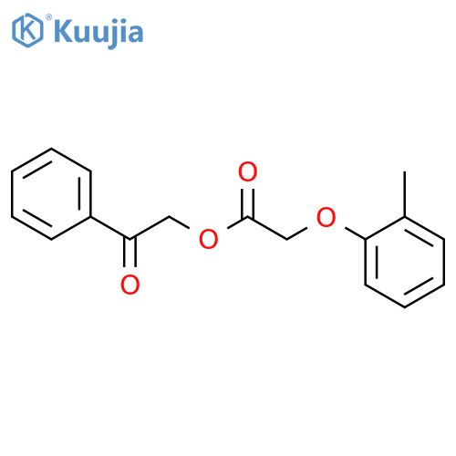 2-oxo-2-phenylethyl (2-methylphenoxy)acetate structure