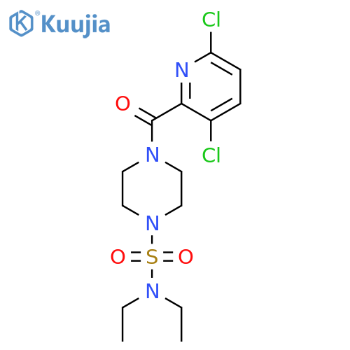 4-(3,6-dichloropyridine-2-carbonyl)-N,N-diethylpiperazine-1-sulfonamide structure