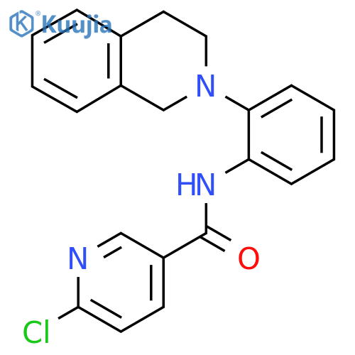 6-chloro-N-[2-(3,4-dihydro-1H-isoquinolin-2-yl)phenyl]pyridine-3-carboxamide structure
