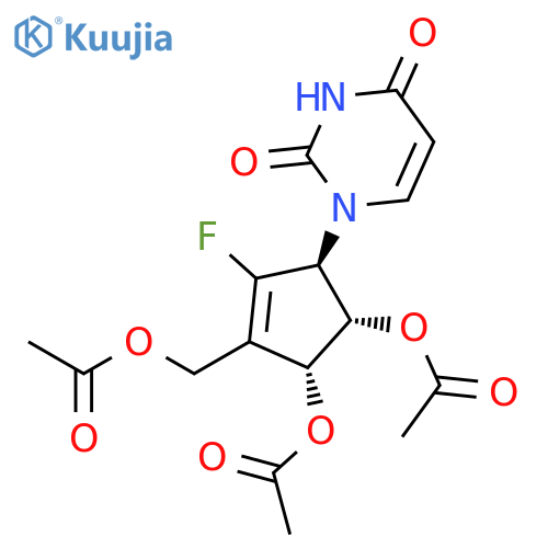 2,4(1H,3H)-Pyrimidinedione, 1-[(1S,4R,5S)-4,5-bis(acetyloxy)-3-[(acetyloxy)methyl]-2-fluoro-2-cyclopenten-1-yl]- structure