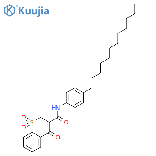 2H-1-Benzothiopyran-3-carboxamide, N-(4-dodecylphenyl)-3,4-dihydro-4-oxo-, 1,1-dioxide structure