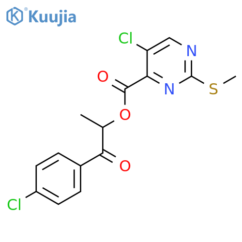 1-(4-Chlorophenyl)-1-oxopropan-2-yl 5-chloro-2-(methylsulfanyl)pyrimidine-4-carboxylate structure
