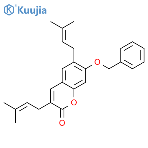 2H-1-Benzopyran-2-one, 3,6-bis(3-methyl-2-butenyl)-7-(phenylmethoxy)- structure