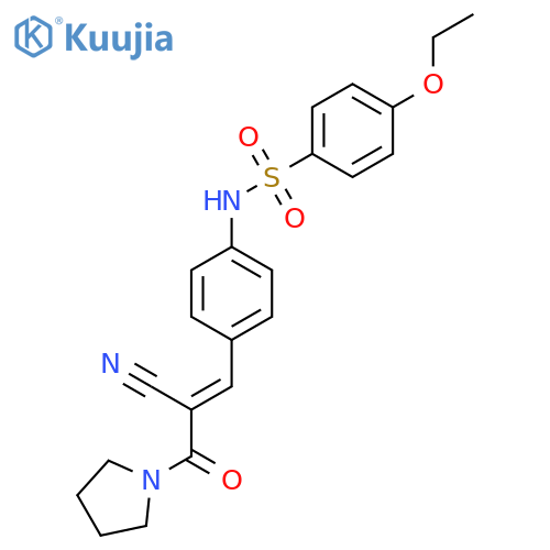 N-[4-[(E)-2-cyano-3-oxo-3-pyrrolidin-1-ylprop-1-enyl]phenyl]-4-ethoxybenzenesulfonamide structure