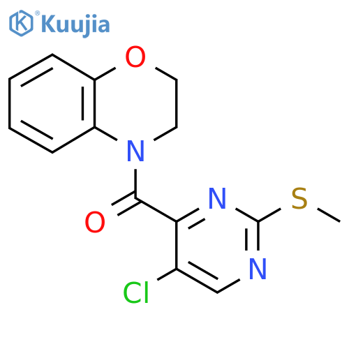 4-[5-chloro-2-(methylsulfanyl)pyrimidine-4-carbonyl]-3,4-dihydro-2H-1,4-benzoxazine structure