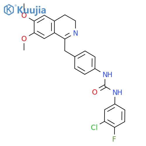 1-(4-((6,7-Dimethoxy(3,4-dihydroisoquinolyl))methyl)phenyl)-3-(3-chloro-4-fluorophenyl)urea structure