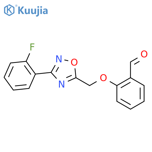 2-((3-(2-Fluorophenyl)-1,2,4-oxadiazol-5-yl)methoxy)benzaldehyde structure