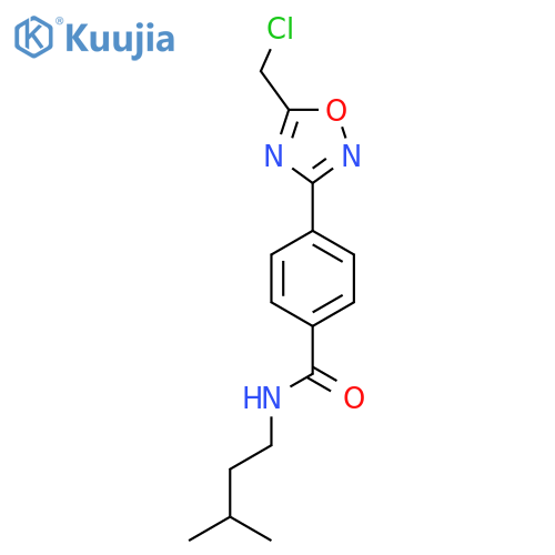 4-5-(Chloromethyl)-1,2,4-oxadiazol-3-yl-N-(3-methylbutyl)benzamide structure