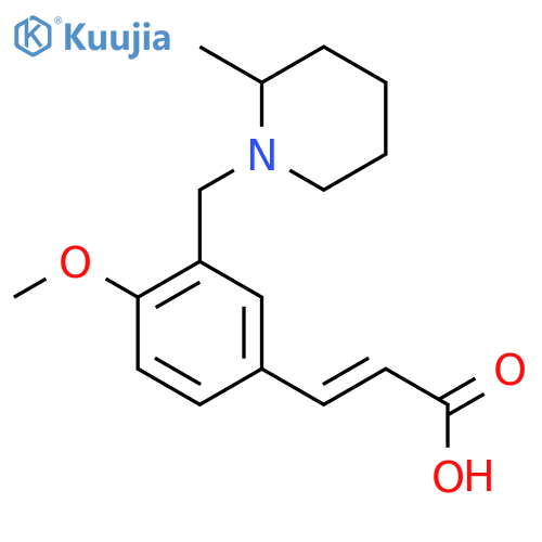 (2E)-3-{4-Methoxy-3-[(2-methylpiperidin-1-yl)-methyl]phenyl}acrylic acid structure