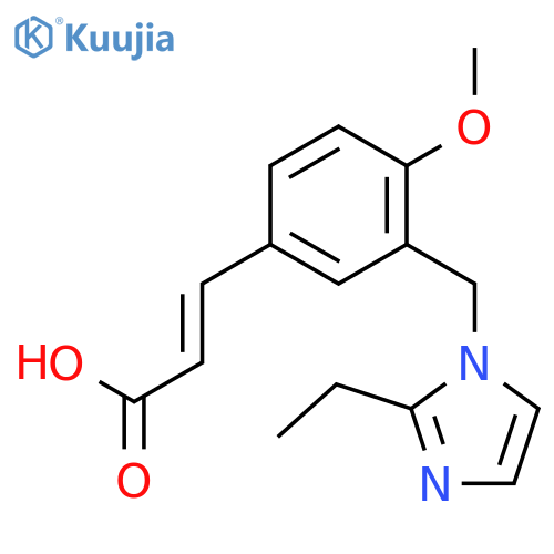 (2E)-3-{3-(2-Ethyl-1H-imidazol-1-yl)methyl-4-methoxyphenyl}acrylic Acid structure