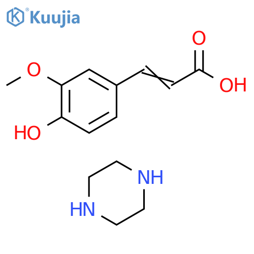2-Propenoic acid, 3-(4-hydroxy-3-methoxyphenyl)-, compd. with piperazine (1:1) (9CI) structure