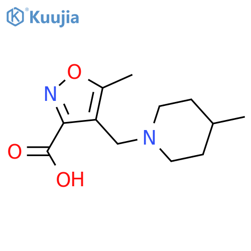5-Methyl-4-(4-methylpiperidin-1-yl)methylisoxazole-3-carboxylic Acid structure