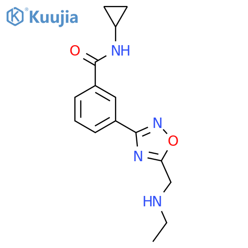 N-Cyclopropyl-3-{5-(ethylamino)methyl-1,2,4-oxadiazol-3-yl}benzamide structure