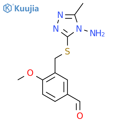 3-{[(4-Amino-5-methyl-4H-1,2,4-triazol-3-yl)thio]-methyl}-4-methoxybenzaldehyde structure
