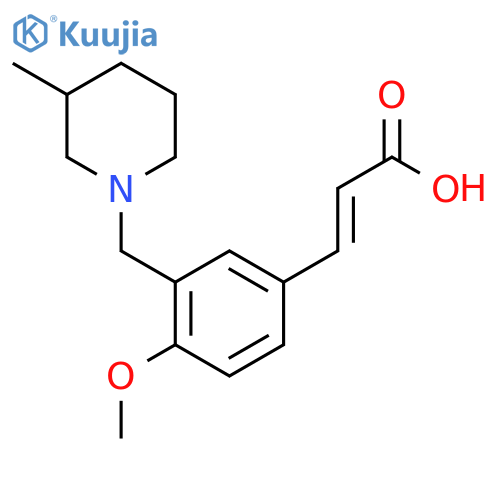 (2E)-3-{4-Methoxy-3-[(3-methylpiperidin-1-yl)-methyl]phenyl}acrylic acid structure