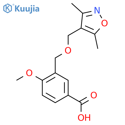 3-{[(3,5-Dimethylisoxazol-4-yl)methoxy]methyl}-4-methoxybenzoic acid structure