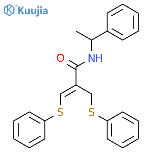 2-Propenamide, N-(1-phenylethyl)-3-(phenylthio)-2-[(phenylthio)methyl]- structure