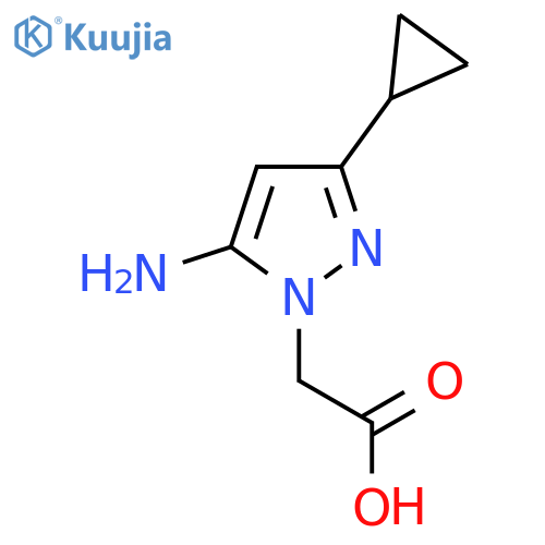 2-(5-amino-3-cyclopropyl-1H-pyrazol-1-yl)acetic acid structure