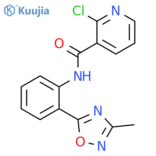 2-chloro-N-[2-(3-methyl-1,2,4-oxadiazol-5-yl)phenyl]pyridine-3-carboxamide structure