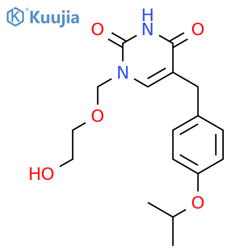 2,4(1H,3H)-Pyrimidinedione, 1-[(2-hydroxyethoxy)methyl]-5-[[4-(1-methylethoxy)phenyl]methyl]- structure