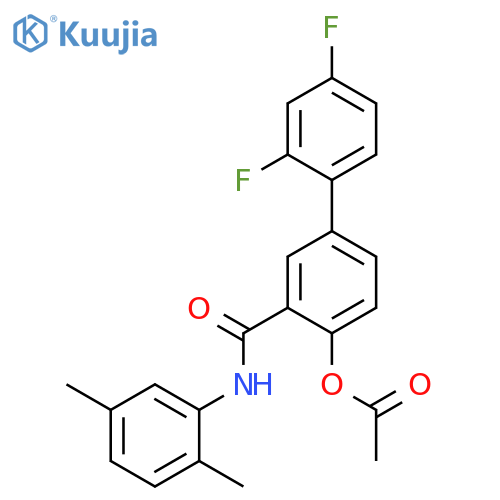 3-(2,5-Dimethylphenylcarbamoyl)-2,4-difluorobiphenyl-4-yl acetate structure