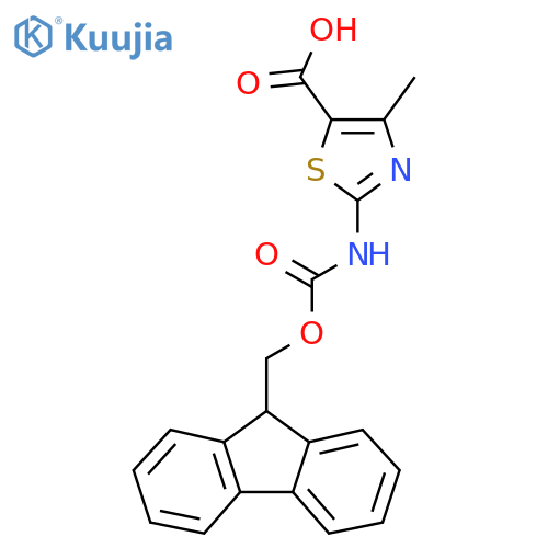 2-({[(9H-fluoren-9-yl)methoxy]carbonyl}amino)-4-methyl-1,3-thiazole-5-carboxylic acid structure