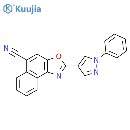 Naphth[1,2-d]oxazole-5-carbonitrile, 2-(1-phenyl-1H-pyrazol-4-yl)- structure