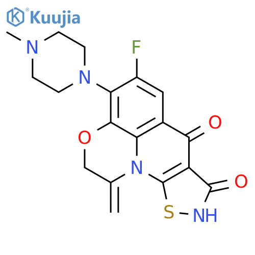 7H-Isothiazolo[4',5':5,6]pyrido[1,2,3-de][1,4]benzoxazine-7,8(9H)-dione , 5-fluoro-1,2-dihydro-1-methylene-4-(4-methyl-1-piperazinyl)- structure