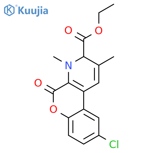 5H-[1]Benzopyrano[3,4-b]pyridine-3-carboxylic acid, 9-chloro-2,4-dimethyl-5-oxo-, ethyl ester structure