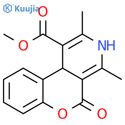 5H-[1]Benzopyrano[3,4-c]pyridine-1-carboxylic acid,3,10b-dihydro-2,4-dimethyl-5-oxo-, methyl ester structure